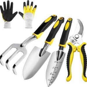 5 Pcs Gardening Tools with Non-Slip Rubber Grip