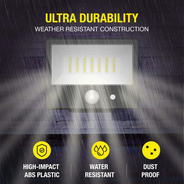 Motion Sensing Outdoor Security Flood Light, Dusk to Dawn, Black, 120 ° Beam Angle - Image 3