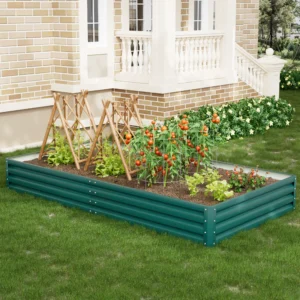 8x4x1 FT Galvanized Raised Garden Bed Planter Raised Beds