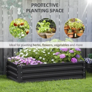 Galvanized Raised Garden Bed, 4' x 2' x 1' Metal Planter Box