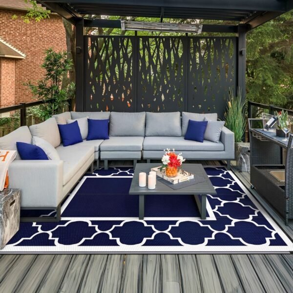 6'x9' Outdoor Rug Patio Clearance Straw Plastic Mat - Image 3