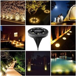 Solar Powered Ground Lights 8 Pack,IP68 Waterproof